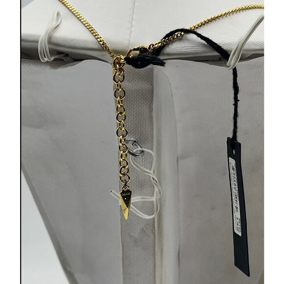 Botkier Designer Gold Tone Geometric Round Pendant Multicolor Stone Necklace New - Picture 6 of 10